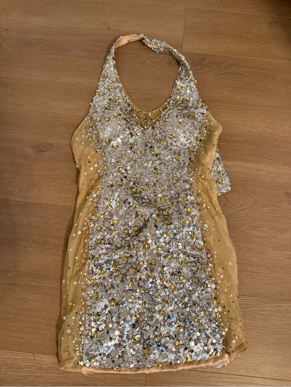 Sequin Gold & Silver La Femme Mini Dress